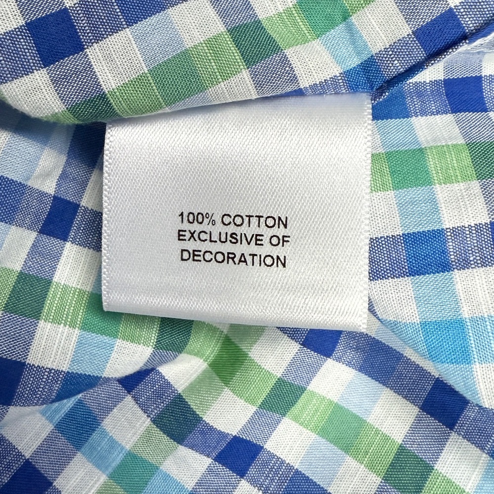 Daniel Cremieux Short Sleeve 38 Classic Button Down | Blue Plaid | Men’s- Medium - Picture 8 of 11